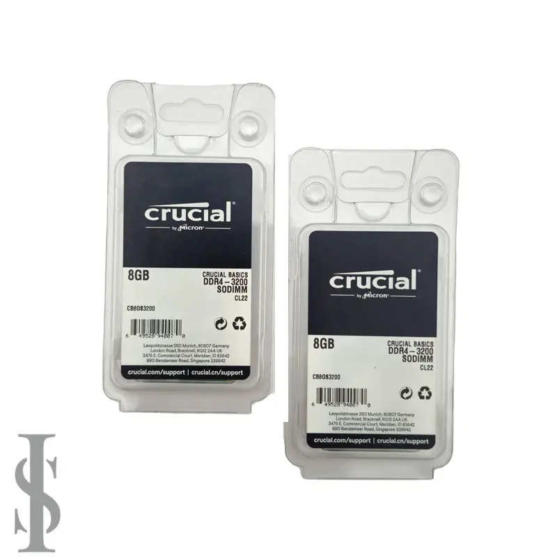 رم لپ تاپ Crucial ظرفیت 8 گیگابایت DDR4 فرکانس 3200 مگاهرتز SO-DIMM CL22