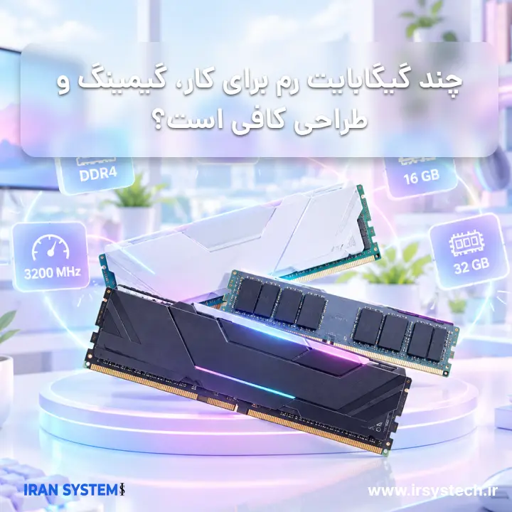 چند گیگابایت رم برای کار، گیمینگ و طراحی کافی است؟